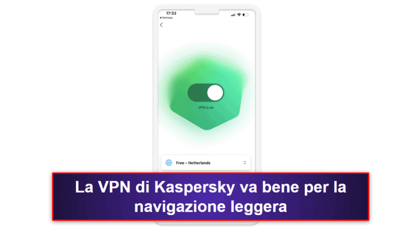 5. Kaspersky Security &amp; VPN — VPN, gestore di password e scansione delle violazioni della sicurezza