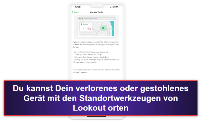6. Lookout Mobile Security für iOS — gute Überwachung auf Datenschutzverletzungen &amp; Diebstahlschutz