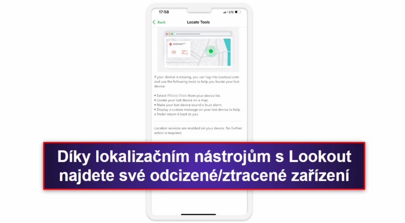 6. Lookout Mobile Security for iOS – Dobrý monitoring úniku dat a nástroje proti krádeži