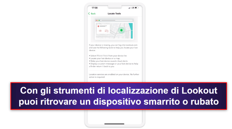 6. Lookout Mobile Security for iOS — Buoni strumenti antifurto e per il monitoraggio di violazioni