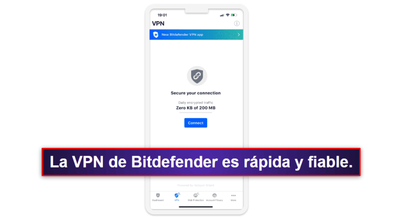 7. Bitdefender Mobile Security: ofrece una buena protección web y una VPN decente