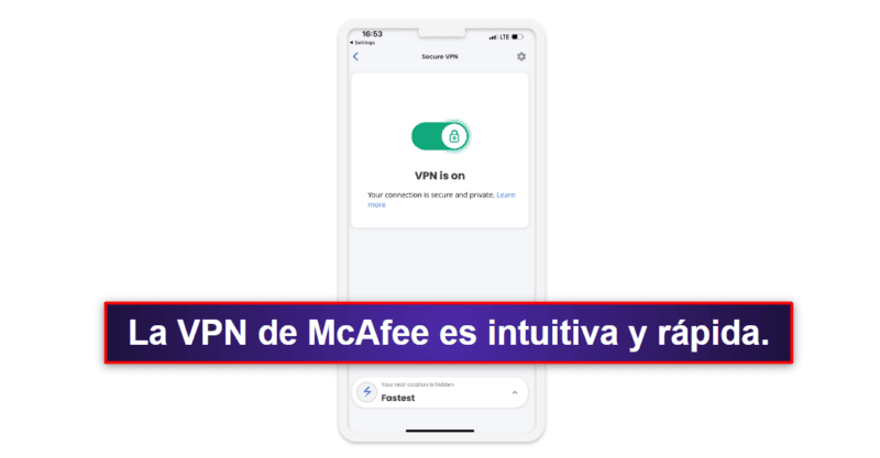 2.🥈 McAfee Mobile Security para iOS: aplicación para iOS fácil de usar con prestaciones de seguridad de primera calidad
