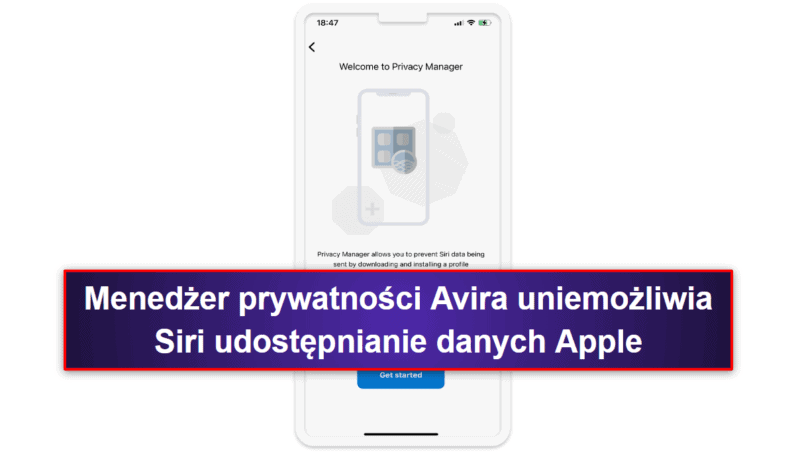 3.🥉 Avira Free Mobile Security dla iOS — Doskonałe funkcje prywatności iOS + VPN