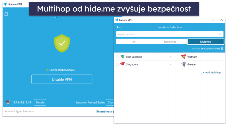4. hide.me – Obstojná bezplatná VPN pro torrentování