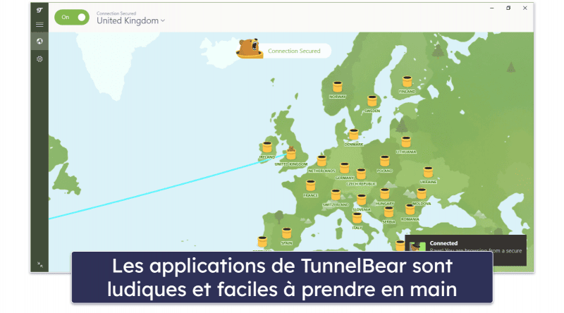 7. TunnelBear — un très bon VPN gratuit pour les débutants