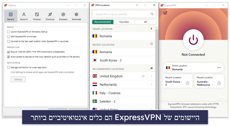 🥇1. ExpressVPN — ה-VPN הטוב ביותר ככלל ב-2024