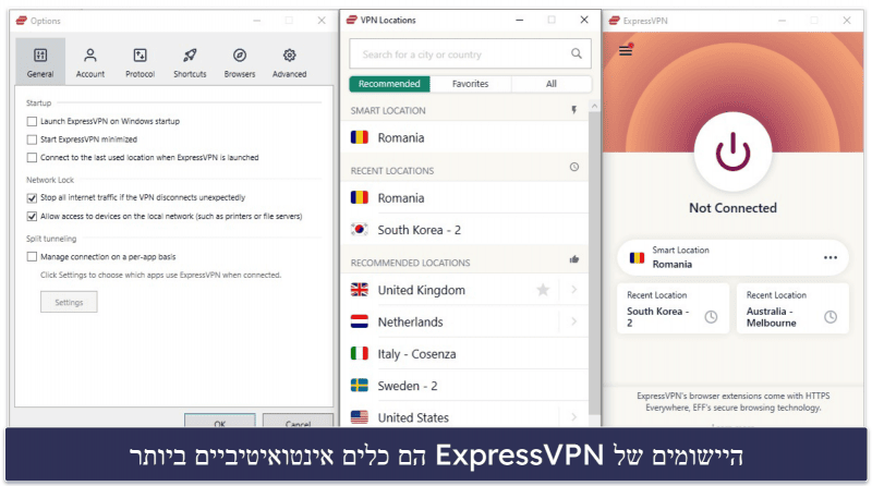 🥇1. ExpressVPN — ה-VPN הטוב ביותר ככלל ב-2024