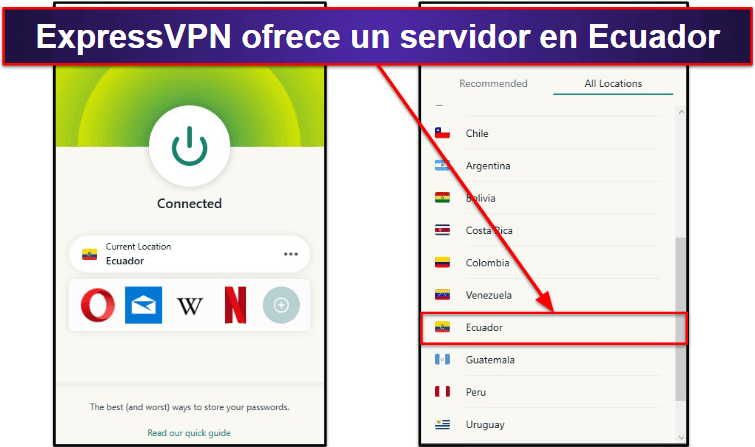 🥇1. ExpressVPN — La mejor VPN para conseguir una dirección IP de Ecuador