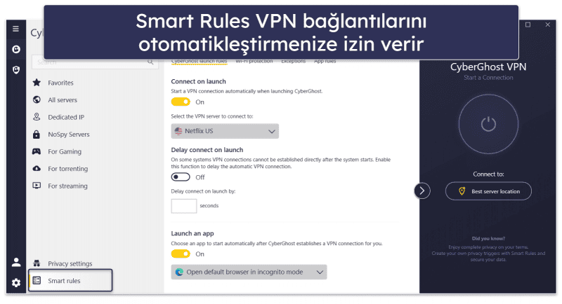 🥈2. CyberGhost VPN – Yayın İzlemek için Gerçekten İyi VPN (Ücretsiz Deneme ve 45 Gün İade)
