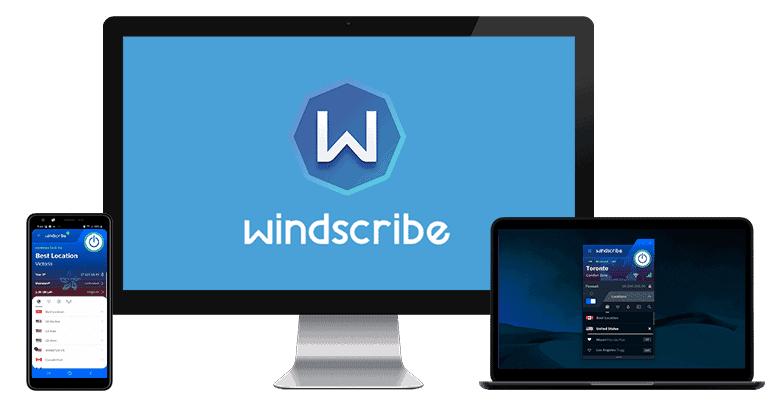 🥉3. Windscribe – Le meilleur forfait gratuit pour le streaming avec Fire Stick