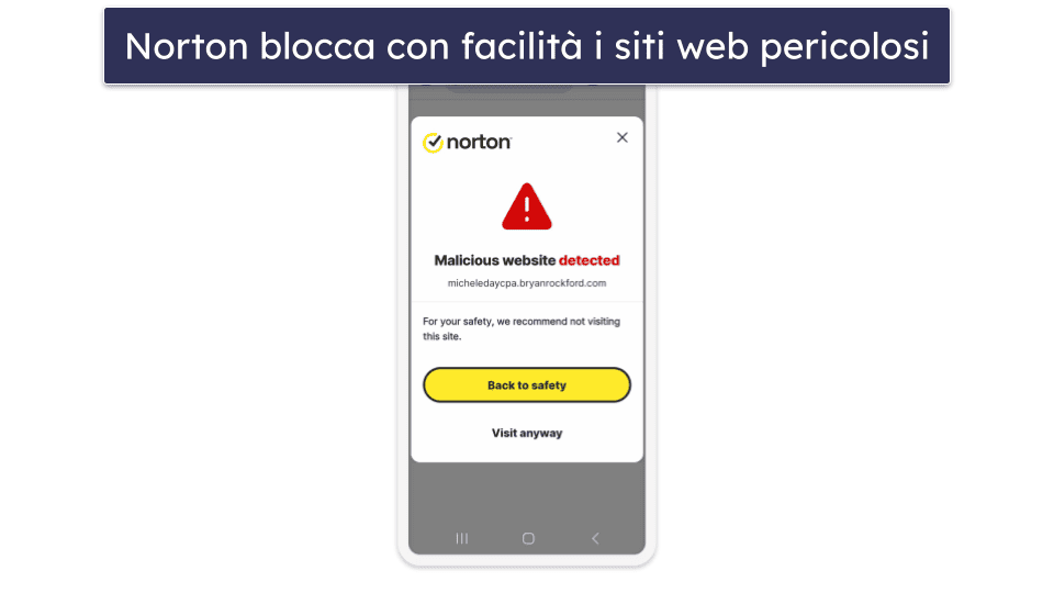 1. Norton — Protezioni di sicurezza informatica avanzate per Android