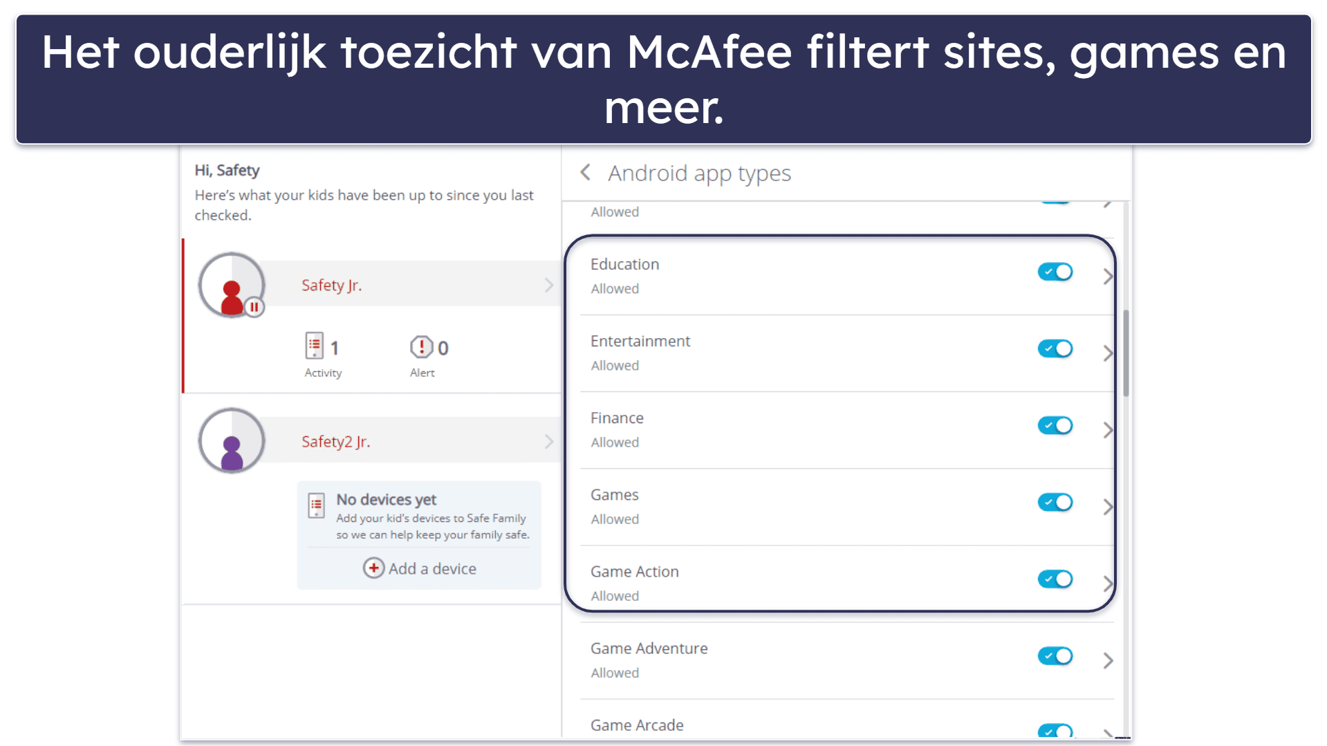 4. McAfee — Beste ouderlijk toezicht voor gamers