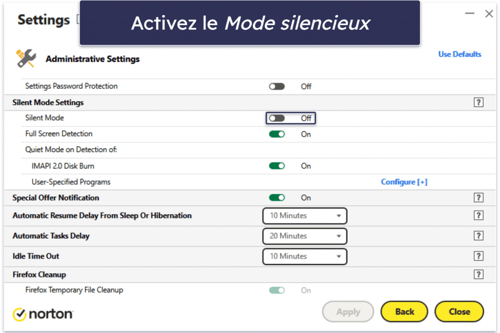 Comment configurer un antivirus proposant un mode jeu ?