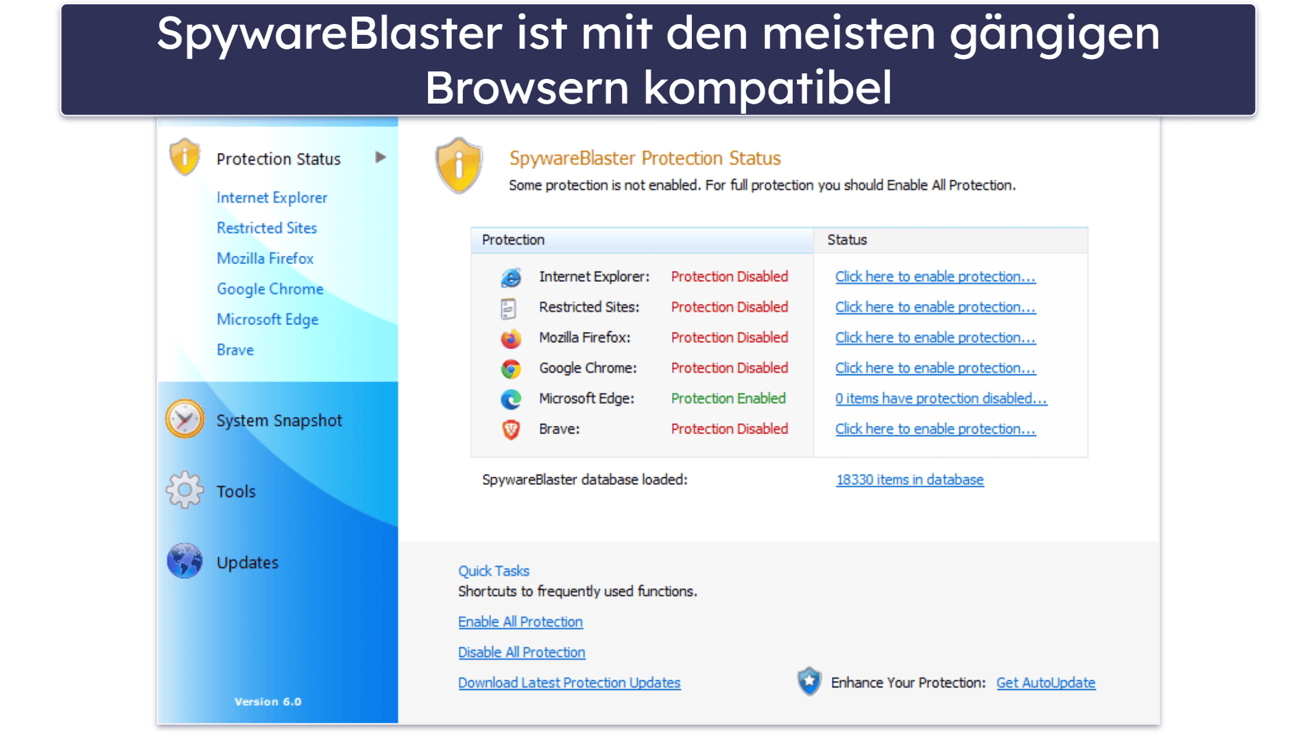 Bonus. SpywareBlaster — Optimal für zusätzlichen Browserschutz