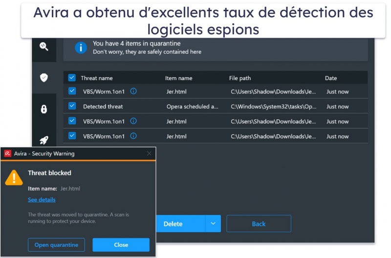 7. Avira — La meilleure protection gratuite contre les logiciels espions
