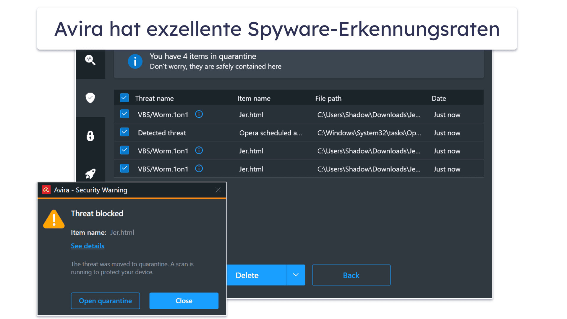 7. Avira — Der beste kostenlose Spyware-Schutz