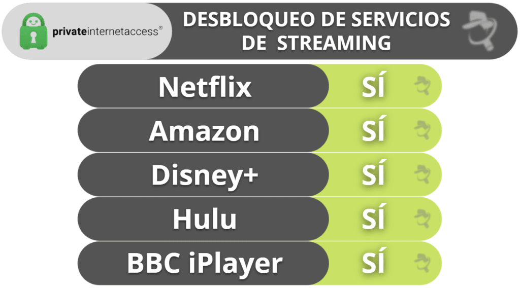 🥈2. Private Internet Access (PIA) — Flexible, Fast + Highly Versatile Ideal para streaming y torrenting