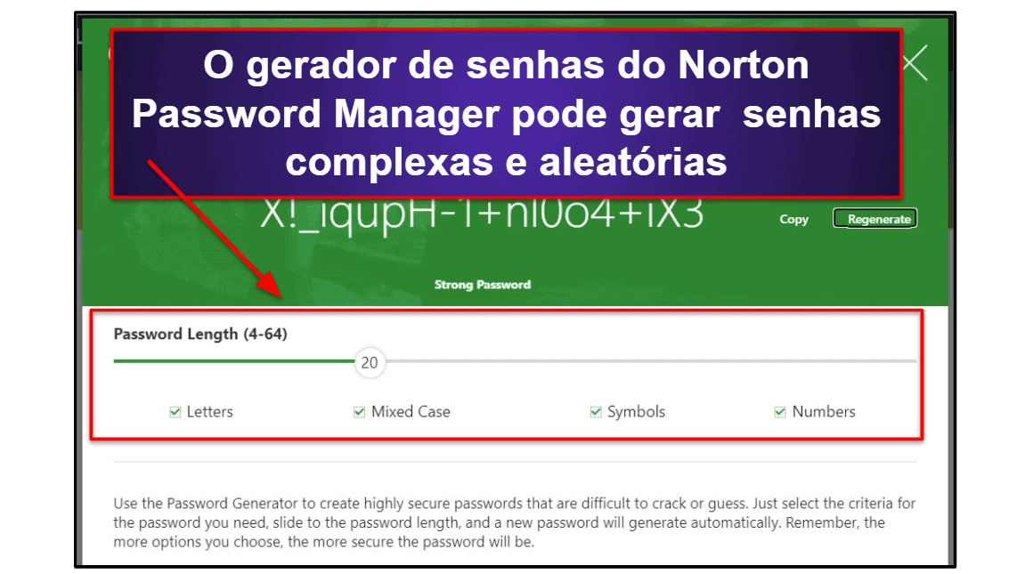 Recursos de segurança do Norton Password Manager