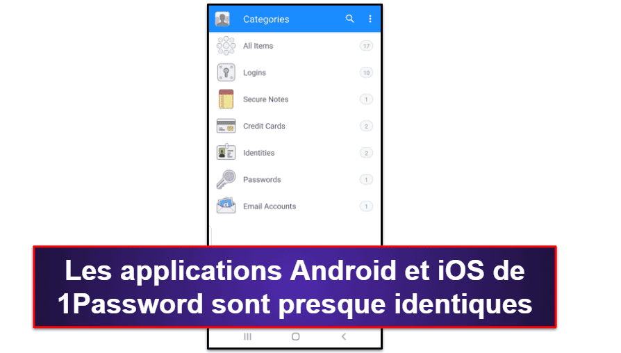 L’application mobile 1Password