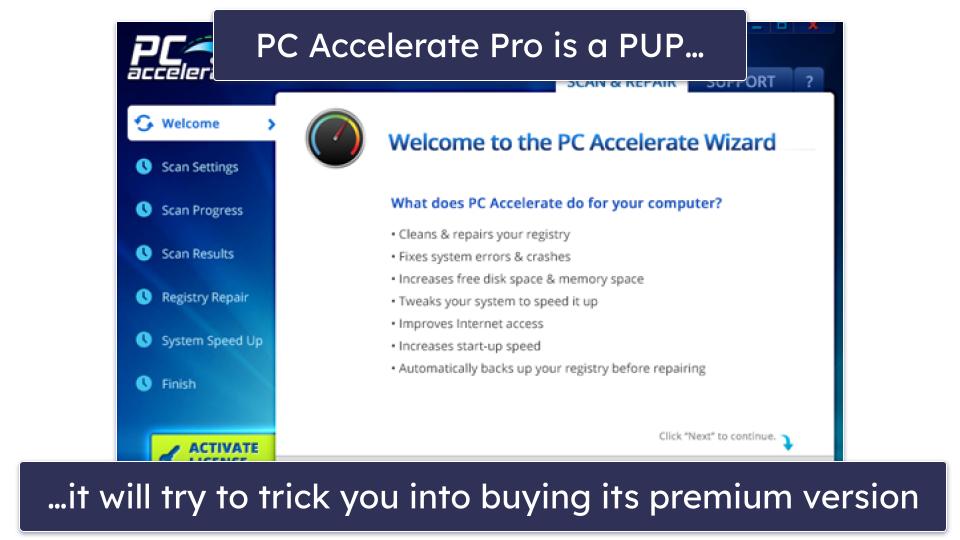Preliminary Step 1: Uninstall PC Accelerate Pro &amp; Instant Support