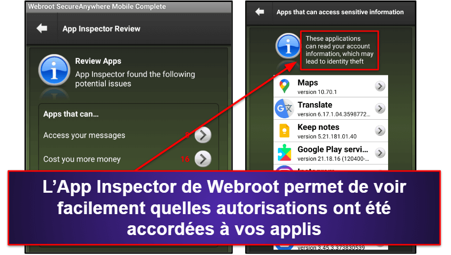Appli mobile Webroot
