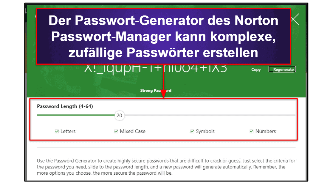 Norton Passwort-Manager Sicherheitsfunktionen