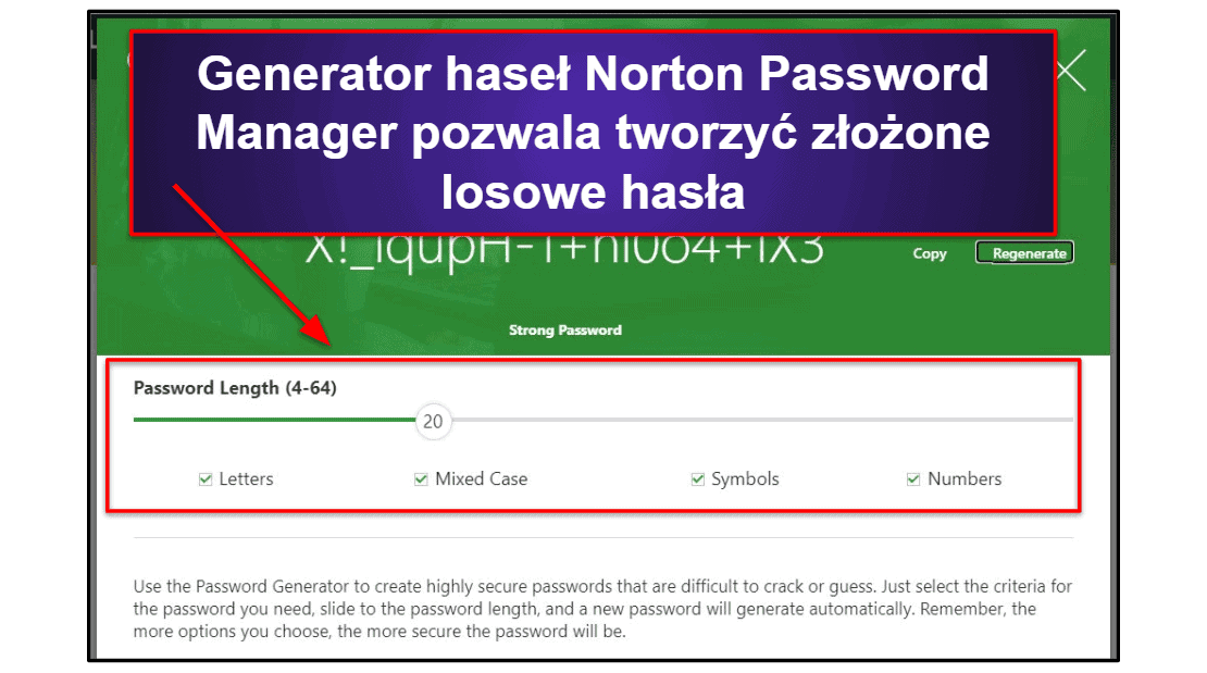 Funkcje bezpieczeństwa Norton Password Manager