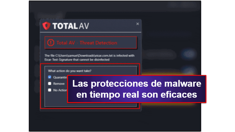 Características de seguridad de TotalAV