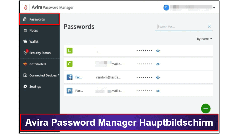 Avira Password Manager – Sicherheitsfunktionen