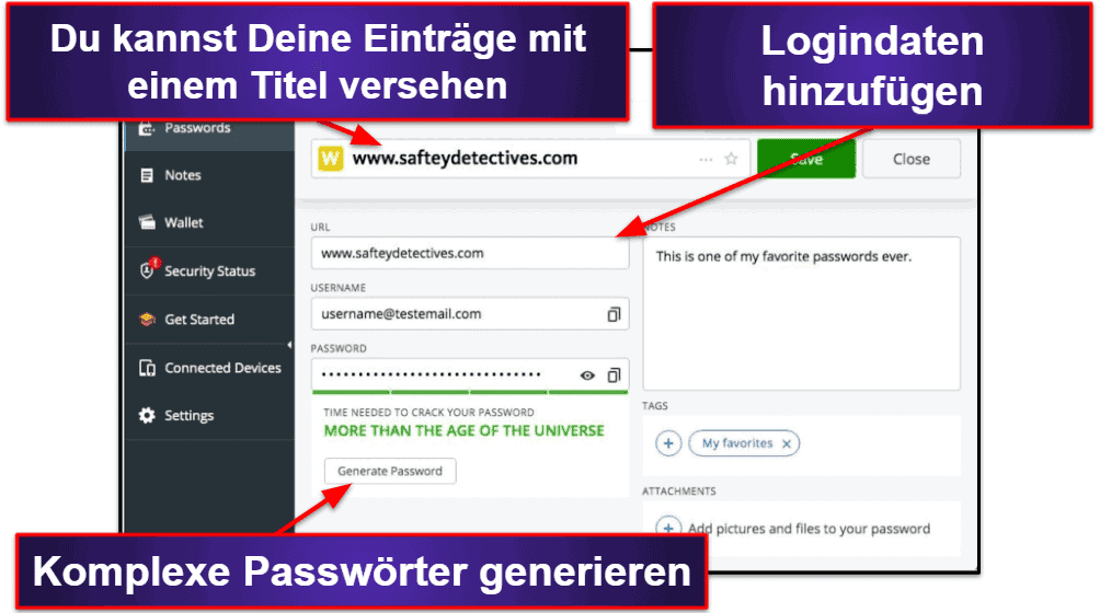 Avira Password Manager – Sicherheitsfunktionen