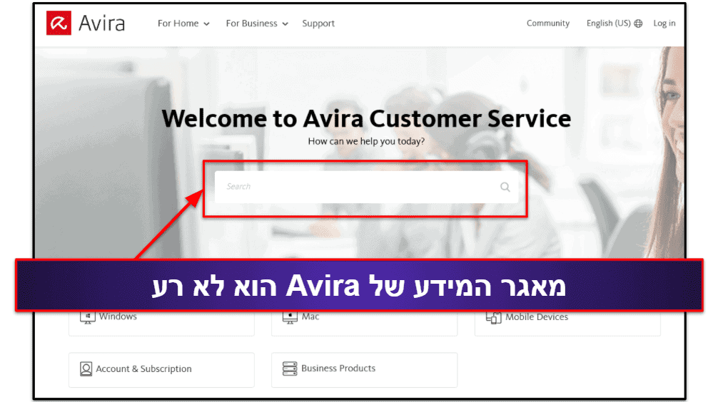 שירות הלקוחות של Avira