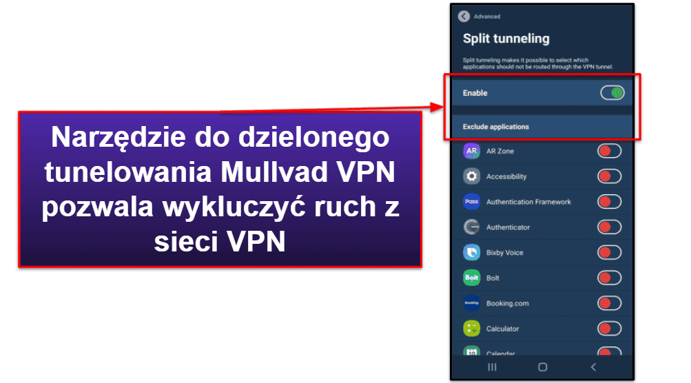 Funkcje Mullvad VPN