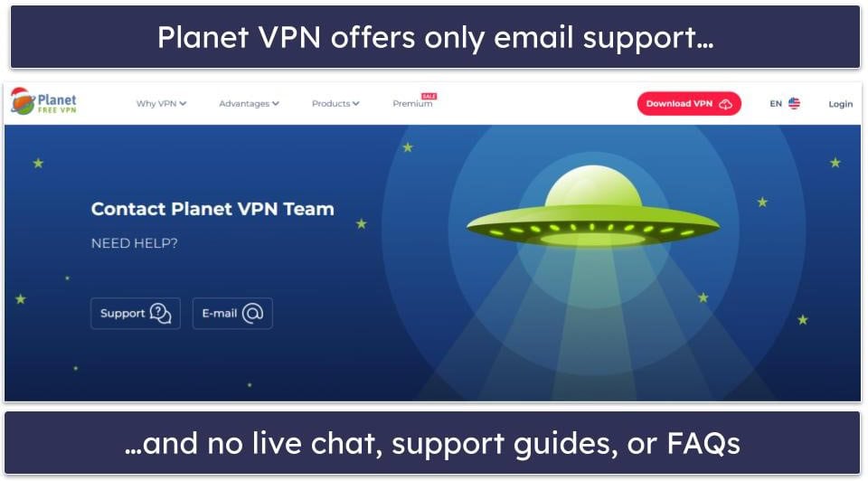 Planet VPN Customer Support — Awful (No Online Guides & Poor Email Support)
