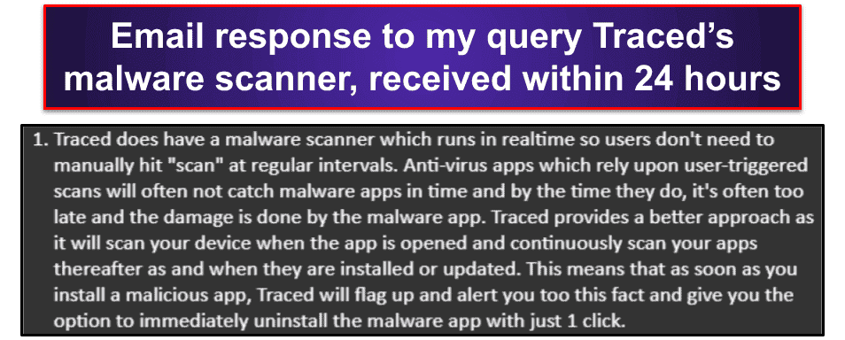 Traced Mobile Security Customer Support
