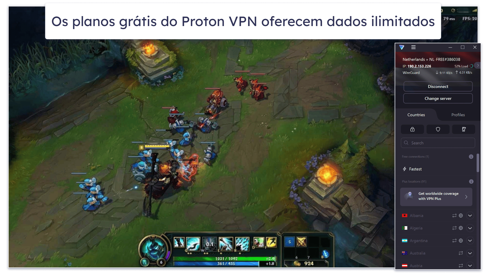 6. Proton VPN — Melhor VPN para jogos gratuita