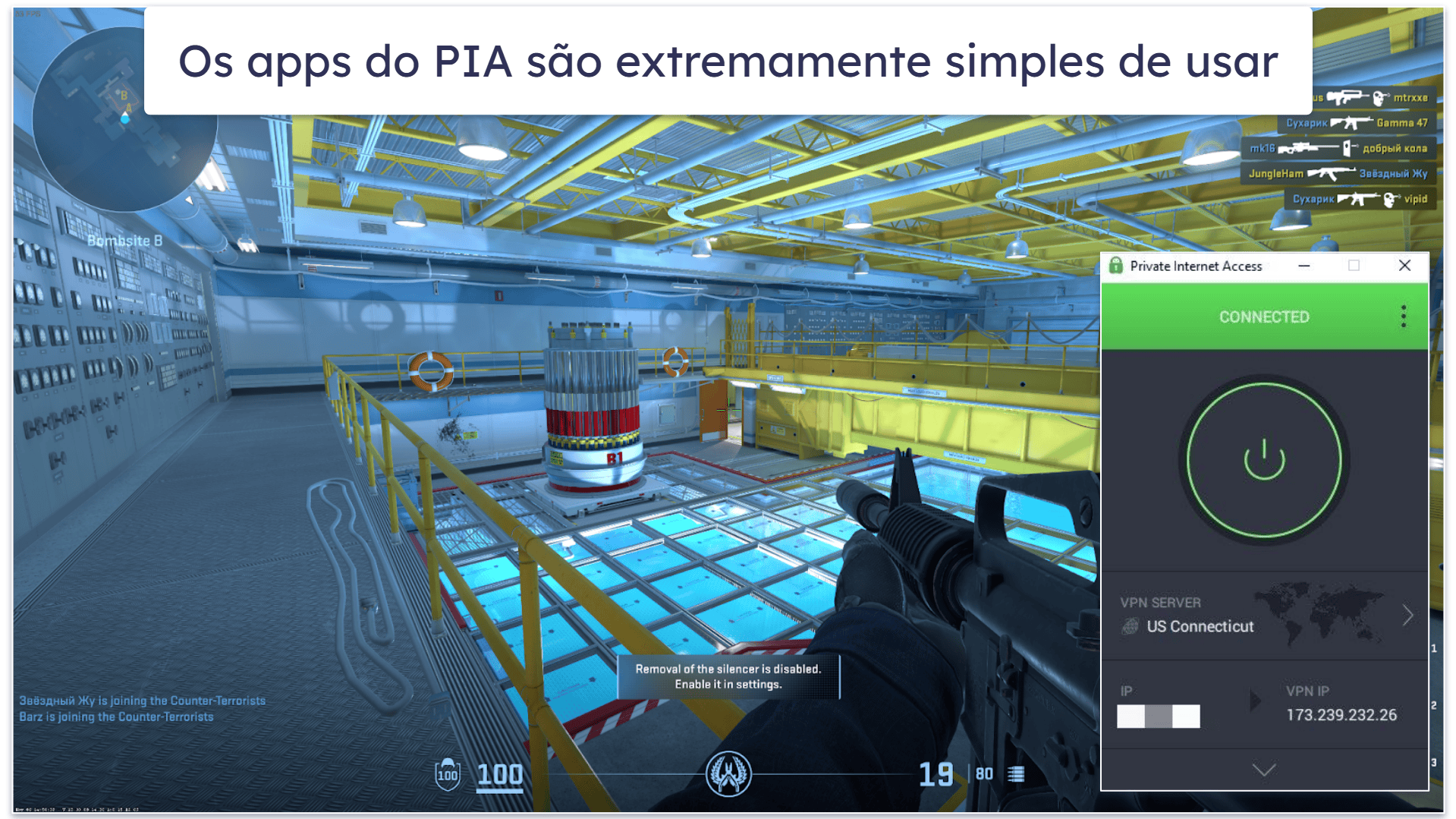 🥈 2. Private Internet Access — Ótima e intuitiva VPN para jogos