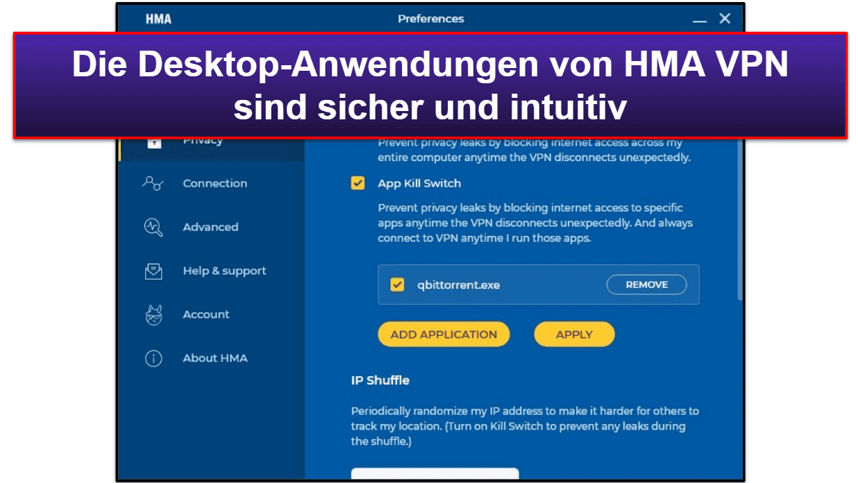HMA VPN Benutzerfreundlichkeit: Mobile &amp; Desktop Apps