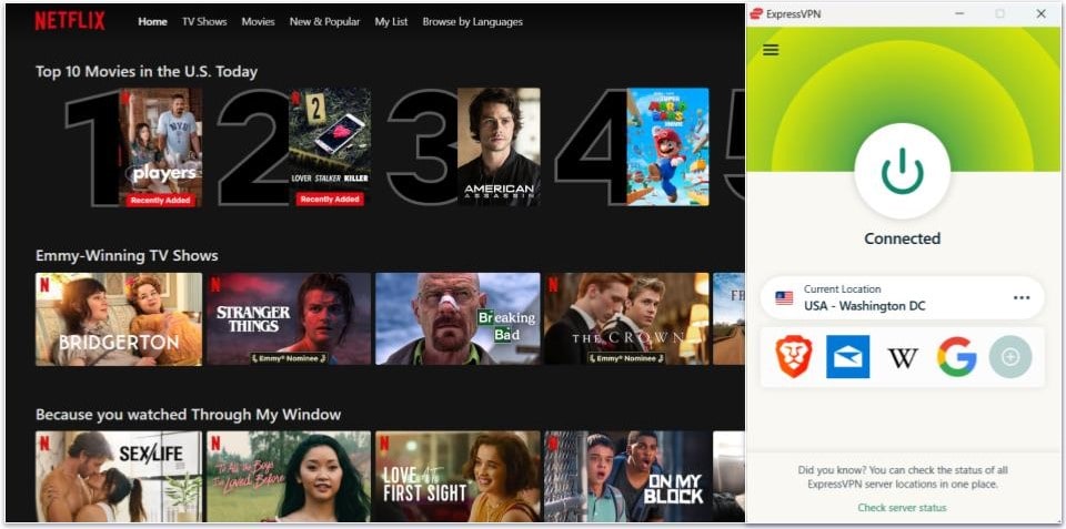 🥇1. ExpressVPN — Best VPN for Streaming Netflix US Titles