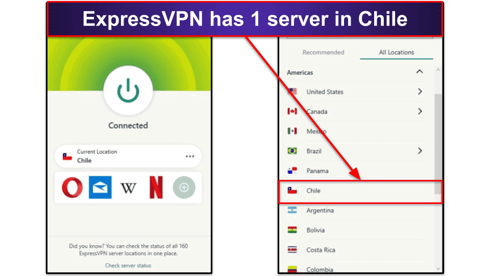🥇1. ExpressVPN — Best VPN for Getting a Chilean IP Address