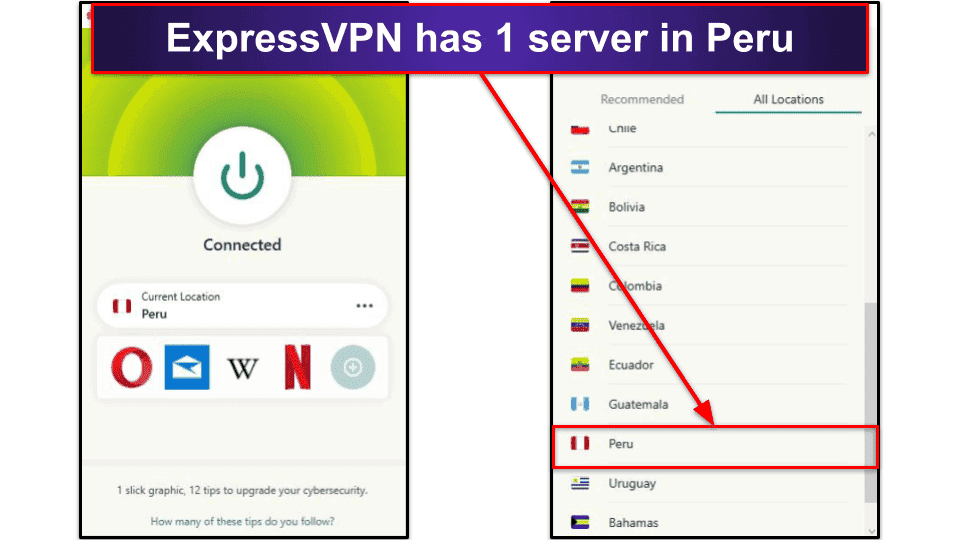 🥇1. ExpressVPN — Best VPN for Getting a Peruvian IP Address