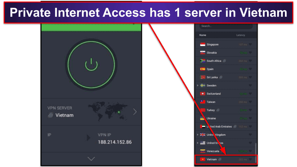 🥇1. Private Internet Access — Best VPN for Getting a Vietnamese IP Address