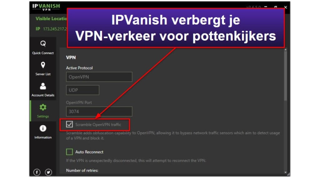 Kenmerken IPVanish