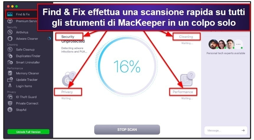 Funzionalità di sicurezza di MacKeeper