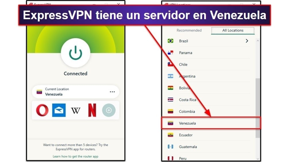 🥇 1. ExpressVPN: la mejor VPN para obtener una dirección IP de Venezuela