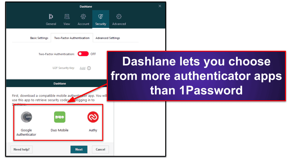 Dashlane vs. 1Password: Security