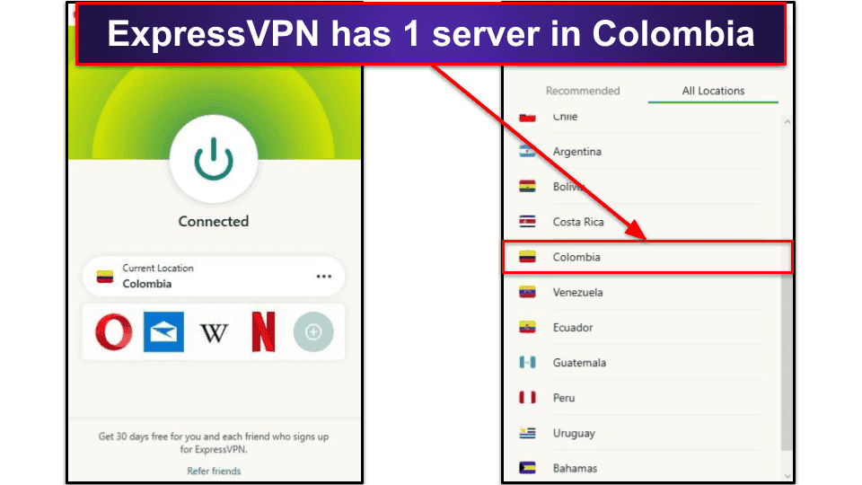 🥇1. ExpressVPN — Best VPN for Getting a Colombian IP Address