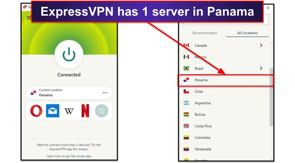 🥇1. ExpressVPN — Best VPN for Getting a Panamanian IP Address