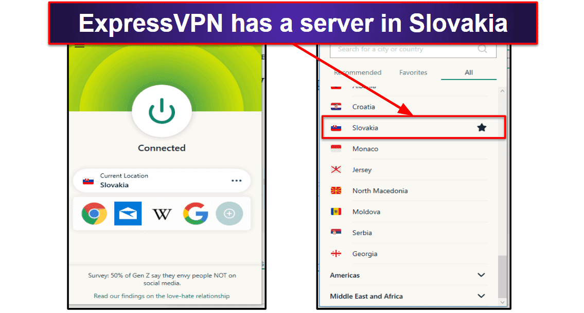 🥇1. ExpressVPN — Best VPN for Getting a Slovakian IP Address