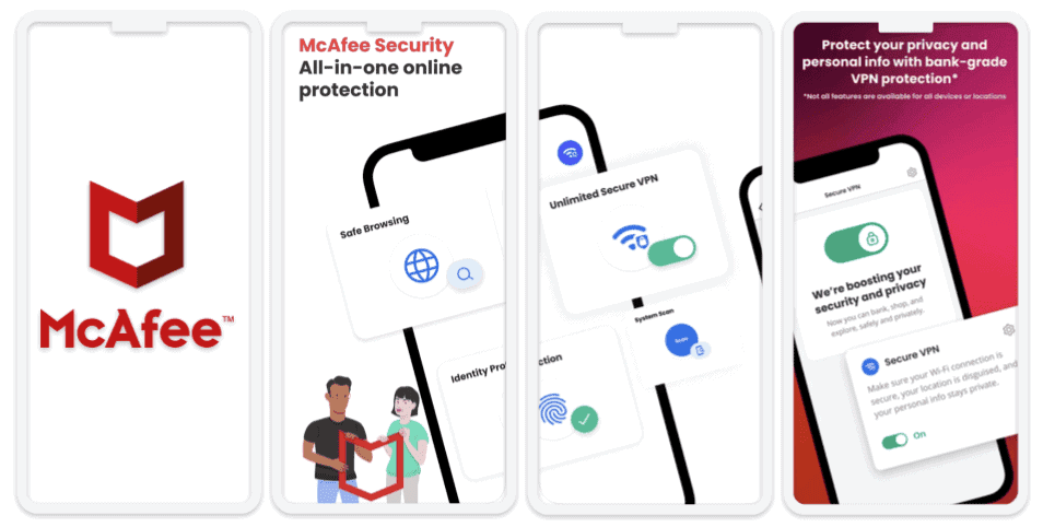 🥈2. McAfee Mobile Security – Great Phishing Protection for iPhones + iPads