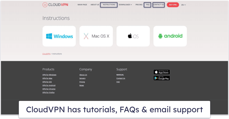 CloudVPN Customer Support — Outdated Online Info &amp; Terrible Email Support